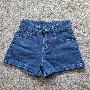 High rise mom jean shorts